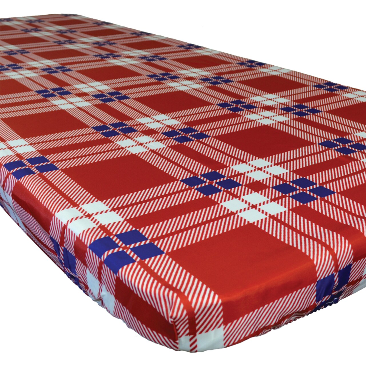 In the Breeze Plaid Fitted Tablecloth - 30 Inch x 72 Inch - Machine Washable Fabric Tablecloth for Picnics, Camping or any Outdoor/Indoor Use!